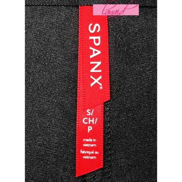 Spanx Leather-Like Midi Skirt Noir A-Line Shiny High-Waist Pencil Mid-Length S - Picture 10 of 12
